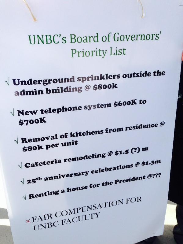 UNBC Faculty Association releases BOG’s “priorities list”