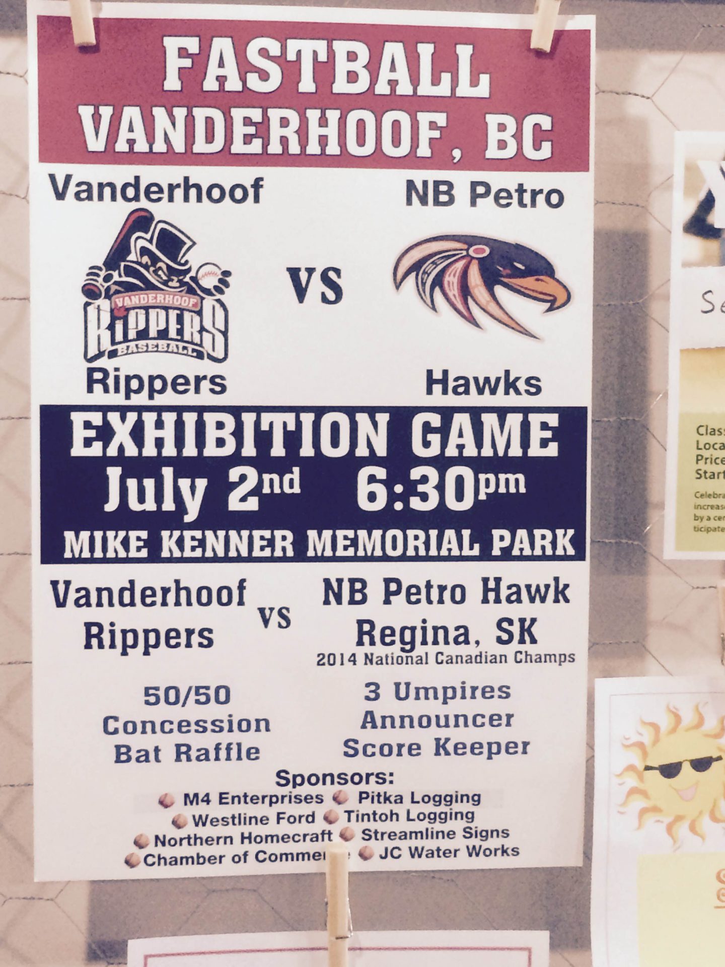 Vanderhoof fastball game features a Provincial battle