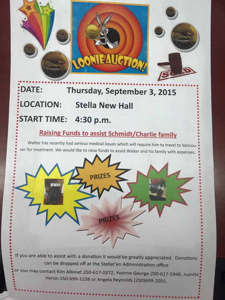 Stellat’en hosting loonie auction for young man with cancer