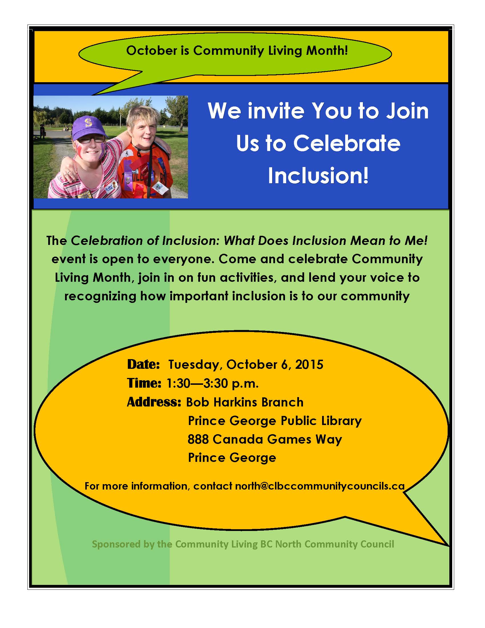 Celebrating Voices October 30th Your >> Prince George Events Celebration Of Inclusion What Does Inclusion Celebrating Voices October 30th Your >> Prince George Events Celebration Of Inclusion What Does Inclusion