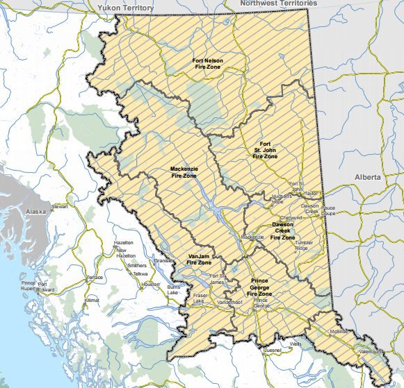 BC Wildfire Service gives green light for Category 2 fires in Prince George