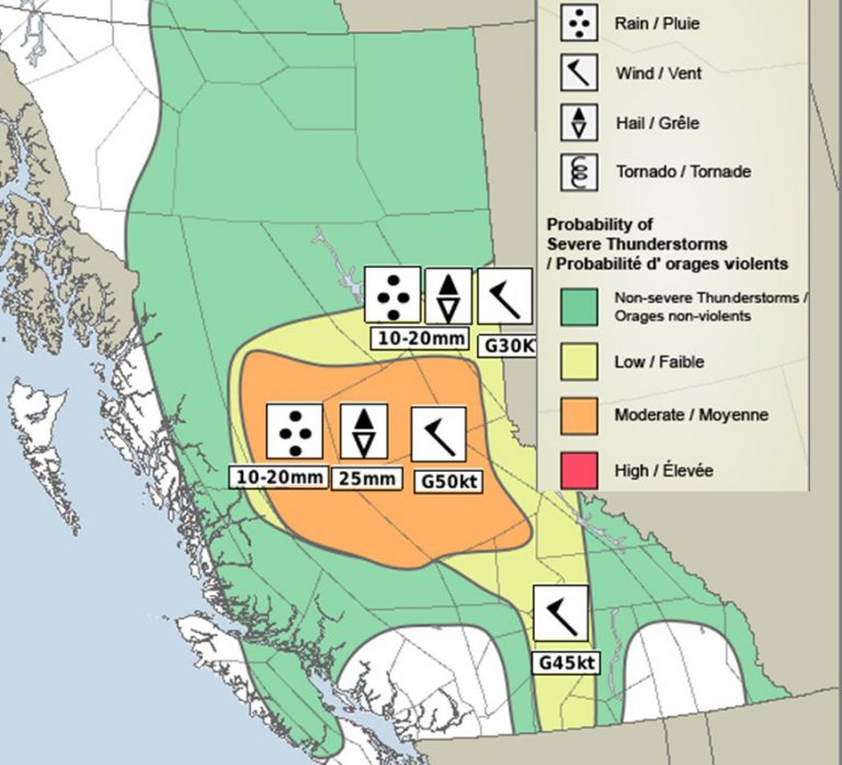 Severe Thunderstorm watch issued for Prince George