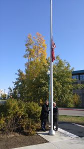 The Lheidli T'enneh flag being raised