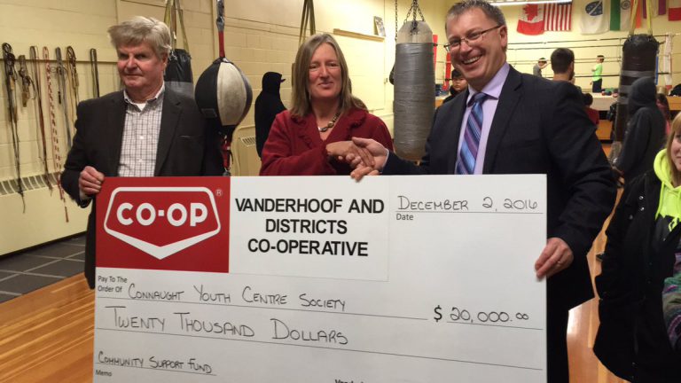 Connaught Youth Centre receives $20,000 donation from Vanderhoof CO-OP
