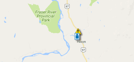 Highway 97 down to single lane north of Hixon