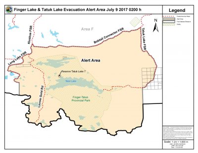 Wildfire prompts evacuation alert south of Vanderhoof