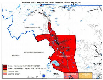 Evacuation Order issued for Anahim Lake