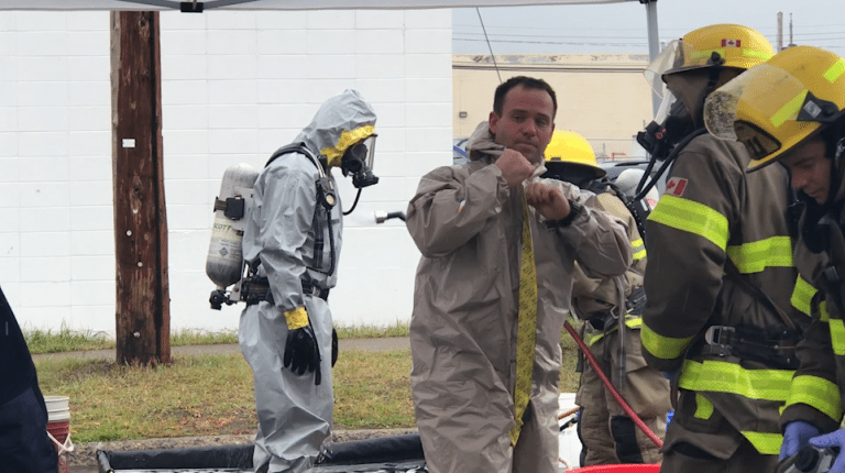 The Canada Post building on Nicholson Street was evacuated after workers discovered an unknown substance