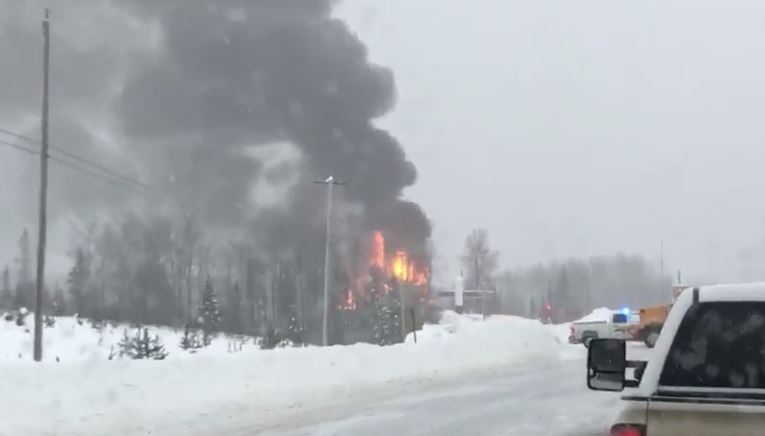 UPDATE: Restaurant, hotel north of McLeod Lake destroyed by morning blaze