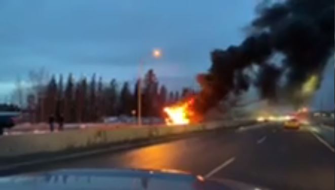 PG firefighters extinguish tractor fire, Highway 97 south open to traffic