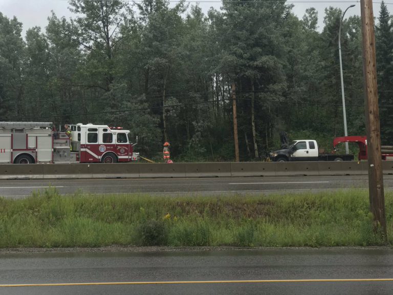 Vehicle fire causes temporary lane closure on Highway 16