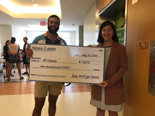 Texas 4000 for Cancer donates $9000 to BC Cancer in Prince George