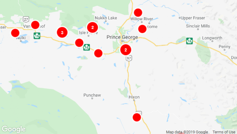 High winds impact BC Hydro customers from PG to Cariboo