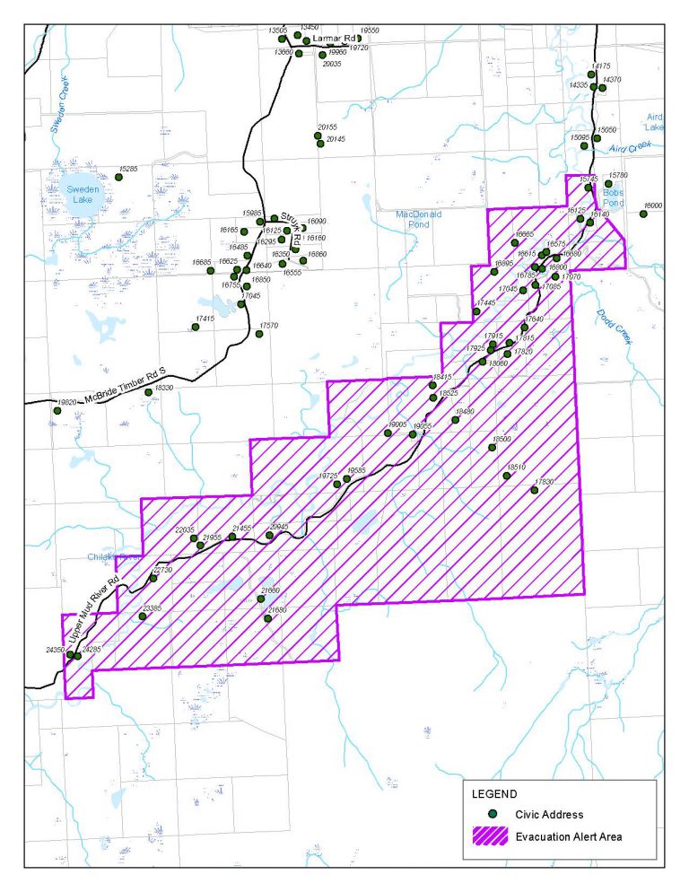 Regional District of Fraser-Fort George issues Evacuation Alert for Chilako River area