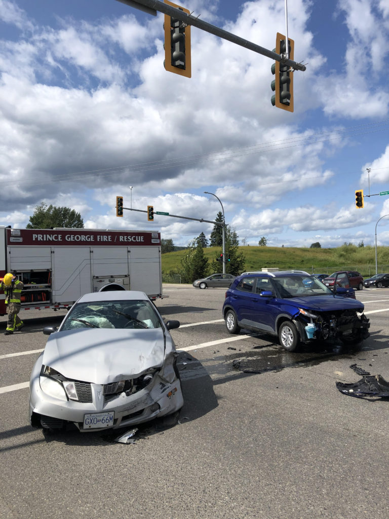 Two vehicle collision at Recplace and Ferry avenue