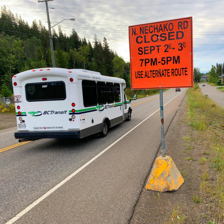 North Nechako Road to be closed starting tomorrow evening