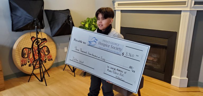 Burns Lake boy raises over $3700 for the Prince George Hospice Society