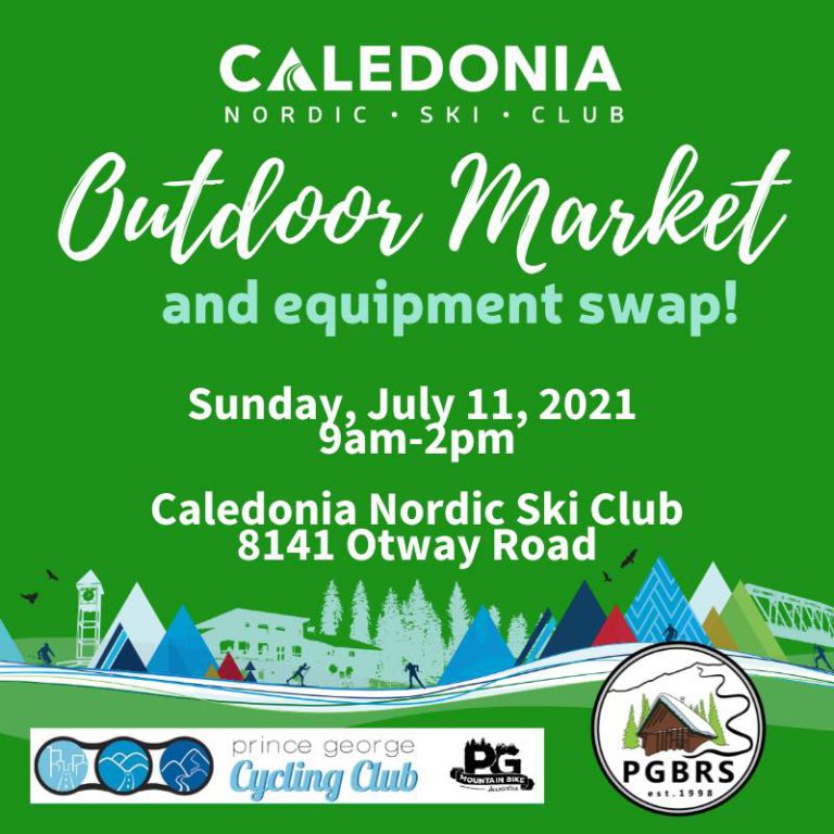 Outdoor market, gear swap, and vaccination clinic taking place at Caledonia Nordic Ski Club