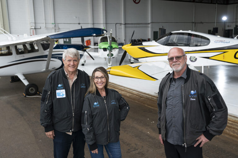 Volunteer pilots landing in PG in their travels across Canada