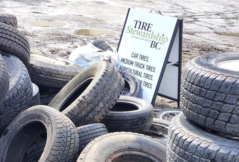Tire Stewardship BC recycling old tires at upcoming Junk in the Trunk sale