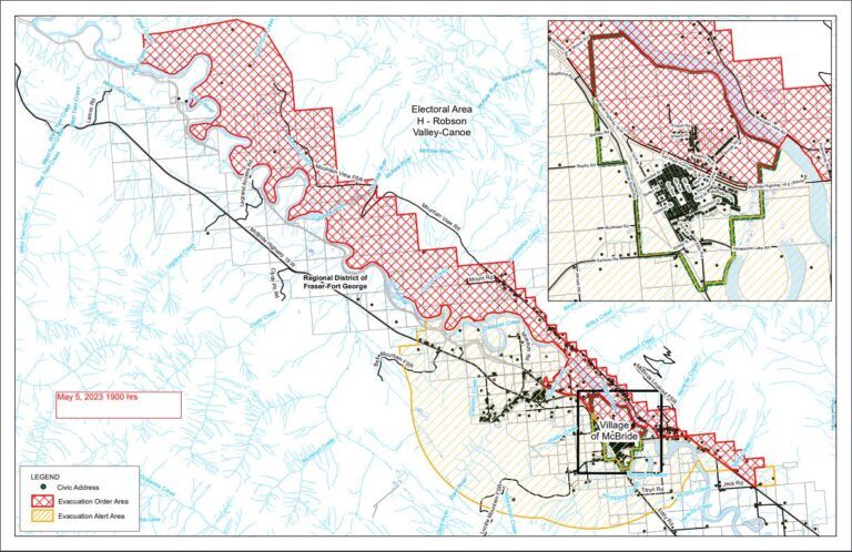 McBride under evacuation alert as Teare Creek wildfire grows