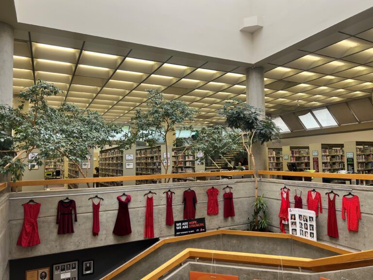 Library opening red dress exhibit, calling attention to missing and murdered Indigenous women