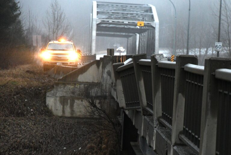 Quesnel Bridge Struck by Semi Truck