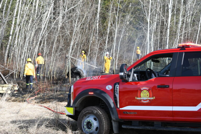 Small Burn Fire out in Kersley Brings out the KVFD New Fire Truck
