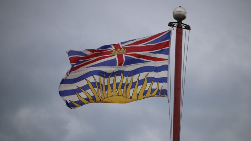 British Columbia flag flying in Prince George