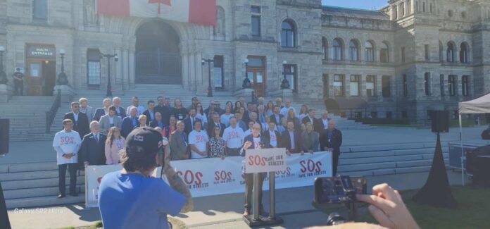Save our Streets out front of BC Parliament building