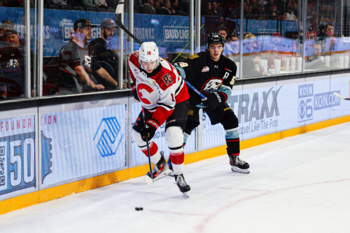 Prince George Cougars againt the Portland Winterhawks